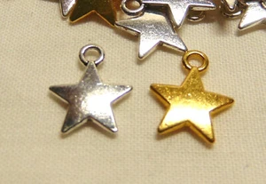 118 NEW Star Charms Silver Gold 11mm LUCKYCIVIA Jewelry Findings W/Rings - Picture 1 of 8