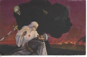 1919 ITALY RED CROSS MISS CAVELL, CULTURE THREAT  SIGN CORBELLA - Picture 1 of 2
