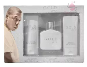 Jay-Z Gold 3 Pc Set for Men -1.0 oz EDT Spray+3.0 oz Shower Gel+After Shave Balm - Picture 1 of 3