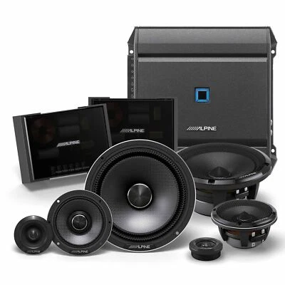 Alpine HDZ-653S 6.5" Hi-Res 3-Way Coaxial Speakers + S-A32F 320W Amplifier - Image 1 of 4
