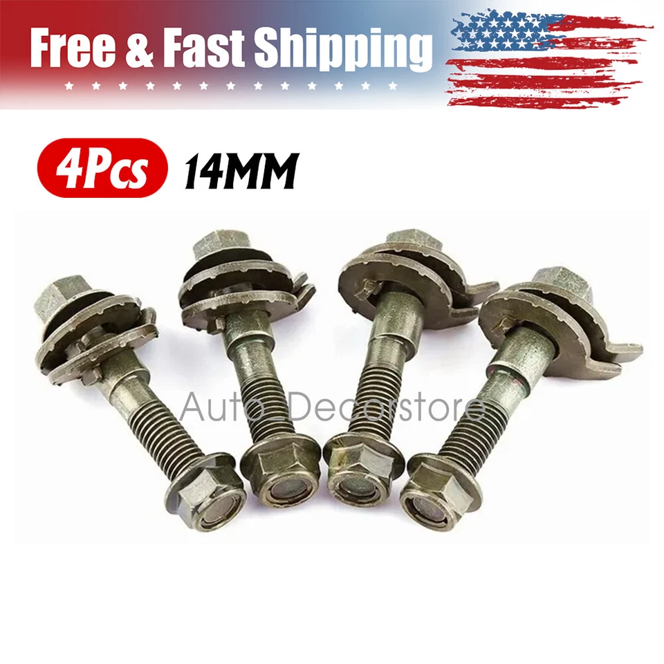 KIT PERNOS DE LEVA AJUSTABLES 14MM ALINEACIÓN DE INCLINACIÓN DELANTERA IZQUIERDA Y DERECHA (Pack de 4) Foto 1 de 4