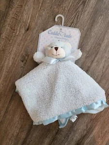 Stephan Baby Blue Teddy Bear Security Blanket Lovey Plush Toy Satin Edges NEW - Picture 1 of 4