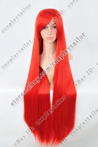 Parrucche a testa intera dritte lunghe 100 cm capelli rossi con borchie parrucche cosplay - Foto 1 di 6