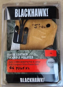 BLACKHAWK! Suede Tuckable Holster Size 06 RH 421606BN-R Sig P365 XL "J-CLIP" - Picture 1 of 7