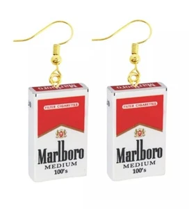 Women's Fashion Novelty Jewelry Custom Resin Earrings Cigarette Pack 90 - Picture 1 of 1
