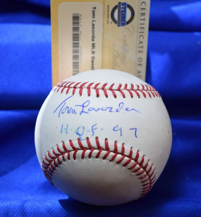 Бейсбольный мяч с автографом Томми Ласорды из Зала славы 97 Штайнера с сертификатом подлинности OML - Изображение 1 из 1