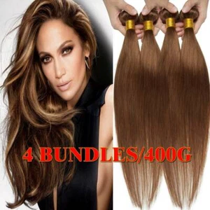 1-4 Bundles Indian/Peruvian Virgin Human Blonde/Auburn Hair Weave Extensions US - Picture 1 of 29