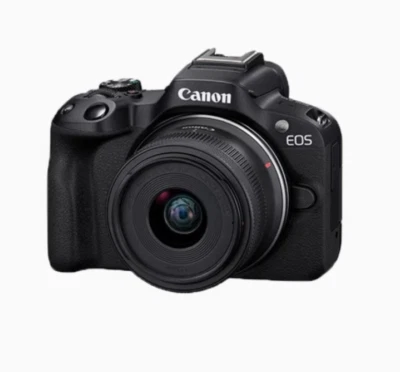 Canon EOS R50 Mirrorless Digital Camera with RF-S 18-45mm IS STM Lens Black - Image 1 of 4