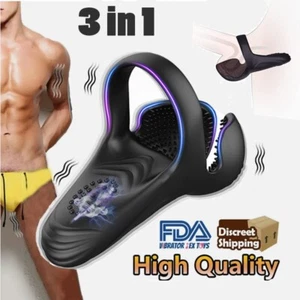 Vibrating Cock Ring Anal Butt Plug Vibrator Prostate Massager Sex Toys For Men - Picture 1 of 6