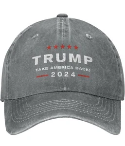 Grey Trump Baseball Trucker Cap - Take America Back! - Donald Trump MAGA - Picture 1 of 7