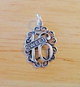 Sterling Silver 20x15mm Cut out Sweet 16/16th Birthday Charm! shb - Picture 1 of 3