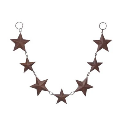 24" Barn Star Garland - Primitive Rusty Tin Look - Image 1 of 2