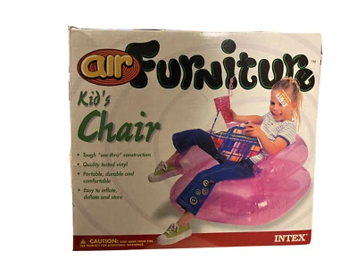 Silla retro para niños Intex Air Furniture vintage rara silla de TV rosa sellada 1999 Foto 1 de 3