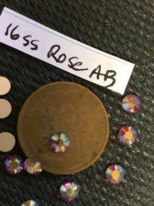72 Vintage 16ss Swarovski Kristall AB rose runde Strasssteine flache Rückseite  - Bild 1 von 3