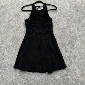 Hollister Dress M Velvet Lace Dark Fairy Grunge Emo Romantic Goth Whimsigoth - Picture 1 of 8