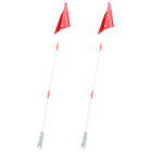 2 Bike Flags High Visibility Safety With Fiberglass Pole & Polyester Flag