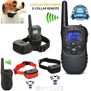 Waterproof 1000 Yard 2 Dog Shock Training Collar Pet Trainer With Remote 4 Modes - Picture 1 of 13