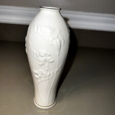 LENOX Lily of the Valley Bud Vase Embossed w/ Gold Trim Small Ivory