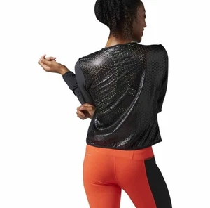 Ladies Reebok Studio Danse / Yoga Black Faves Jacket size M - Picture 1 of 12