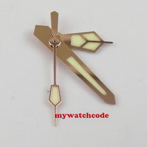 Luminous rose golden edge green watch hand fit for SKX NH35 NH36 movement - Picture 1 of 3