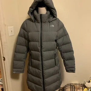 NWOT North Face Women’s Metropolis Parka ||| Gray Color L Hooded Down Coat  - Picture 1 of 11