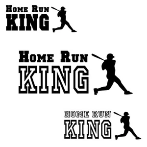 HOME RUN KING w/ BATTER Vinyl Custom Decal Baseball MLB Little League Car Truck - Bild 1 von 12
