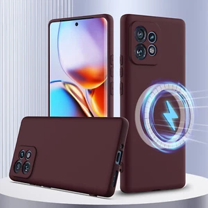 For Motorola Edge 40 Pro, Magnetic Skin Touch Feel Liquid Silicone Cover Case - Picture 1 of 20