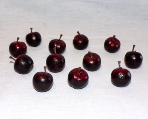 Lot 12 Miniature Decorative Faux Prop Food Fruit Apples Cherry 1.75 in Red - Picture 1 of 3