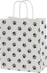 Paw Print Bags Cub Shopping Retail 100 8 ¼” x 4 ¾” x 10 ½ Merchandise Dog - Picture 1 of 1