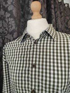 JEFF BANKS 24/7 Men's Green Checked Shirt, 100% Cotton, Size XXL - Picture 1 of 11