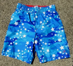 OP Ocean Pacific Boys Blue Stars Water Pattern Swim Trunks Board Shorts Size 8 M - Picture 1 of 6
