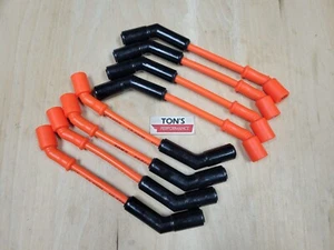 Ton's 10mm Ceramic LS Orange Spark Plug Wire Set 45 Chevy Corvette Camaro GMC Bk - Picture 1 of 9