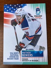 2020-21 BY Cards Matty Beniers  RC IIHF World Junior Championship USA Rookie
