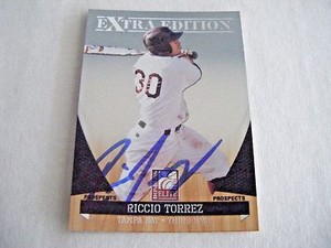 RICCIO TORREZ signed RAYS 2011 Donruss Elite baseball card AUTO ARIZONA STATE 72