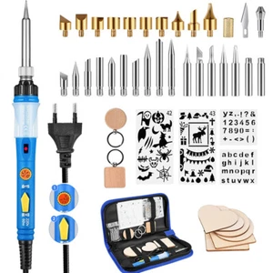 Brandmalkolben Set Brennkolben 60W 220V Gravur Kit Brandmalerei Lötkolben Holz - Imagen 1 de 14