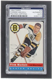 Fleming Mackell Signed 1954-55 Topps #36 (PSA) - Foto 1 di 2