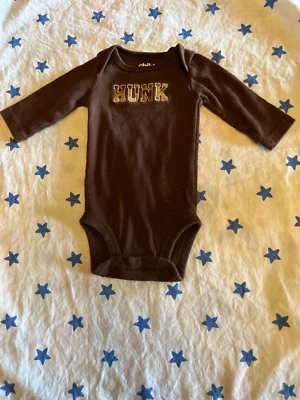 Carter's Baby boy Brown one piece long sleeve New Born  HUNK - Image 1 of 4