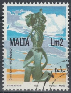 MALTA 1991 £2 INDEPENDENCE MONUMENT VFU (ID:479/D31757) - Picture 1 of 1
