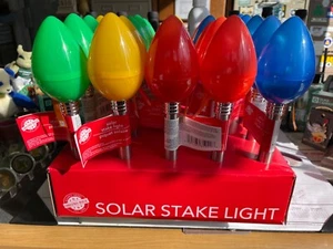 25 SOLAR STAKE LIGHTS - BLUE, RED, YELLOW, GREEN - APPROX. 10" TALL - USED & NEW - Picture 1 of 3