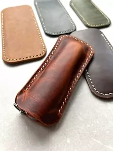Handmade Leather Knife Sheath , EDC Leather Pocket Knife Slip - Afbeelding 1 van 9