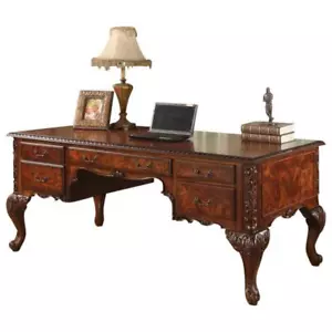 Best Master CDExecutive 72" Wood Office Desk With Hand Carved Designs in Cherry - Picture 1 of 3