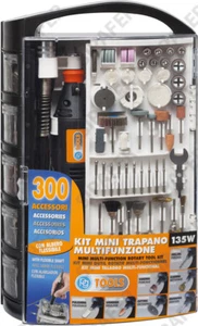 MINI TRAPANO A STELO POGGI PG KIT MULTIFUNZIONE 135W + 300 ACCESSORI TIPO DREMEL - Picture 1 of 1