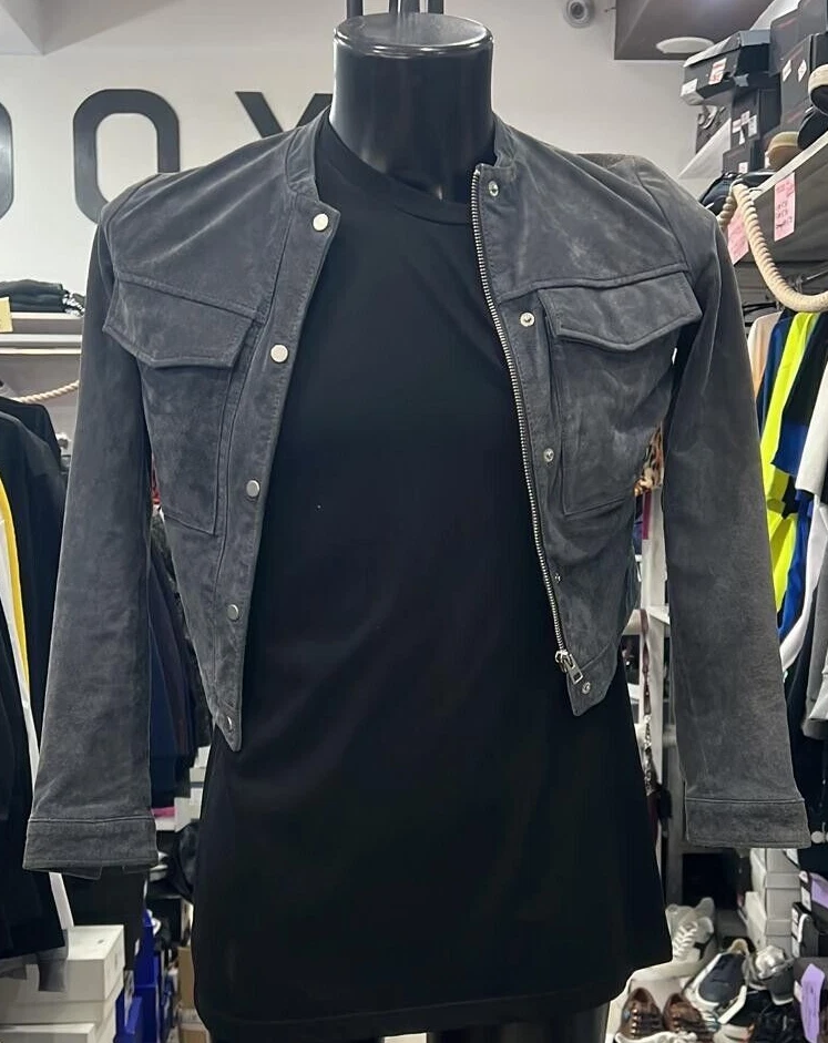 Mango Chaqueta de Piel Usado Mujer Gris Vaqueros Talla XS PGS1193PI - Imagen 1 de 4