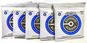 MARTIN AUTHENTIC MEDIUM ACOUSTIC GUITAR STRINGS MA150 5-PACK ~ NEW SETS - Bild 1 von 3