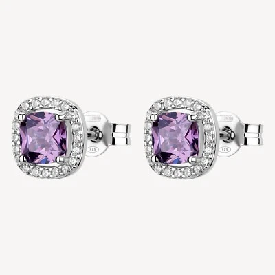 BROSWAY FANCY ORECCHINI A LOBO CON ZIRCONI IN ARGENTO 925 FMP124 MAGIC PURPLE - Immagine 1 di 4