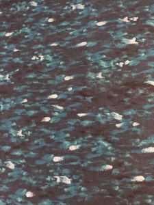 100% Cotton In The Moonlight Robert Kaufman Teal Silver Metallic Fabric FQ - Picture 1 of 2