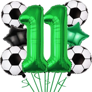 Soccer Balloons 11Th Birthday Decoration,32 Inch Green Number 11 Balloon for Chi - Picture 1 of 5