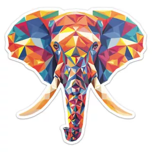 Triangulated Elephant Car Bumper Sticker Vinyl Decal - Picture 1 of 6