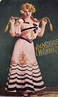 Vintage Postcard Circa 1908 Sincere Wishes Lady Frilly Pink Dress Braids Flowers