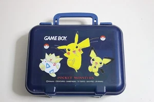 Pocket Monsters Hartplastik Tragetasche für GameBoy Pokemon Rare Vintage Navy - Bild 1 von 11